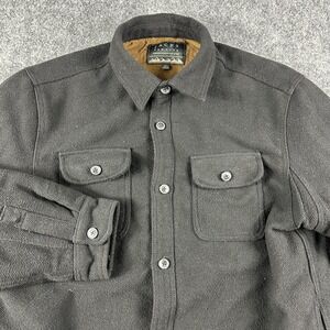 JACHS New York Shacket Mens XL Black Sherpa Lined Herringbone Outdoor Heavy